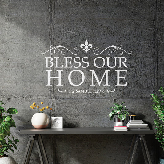 Bless Our Home Vinyl Wall Art (Choose your Color) 13" x 22.5"